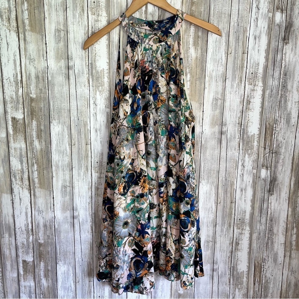 Entro Printed Floral Halter Neck Dress - Picture 1 of 8